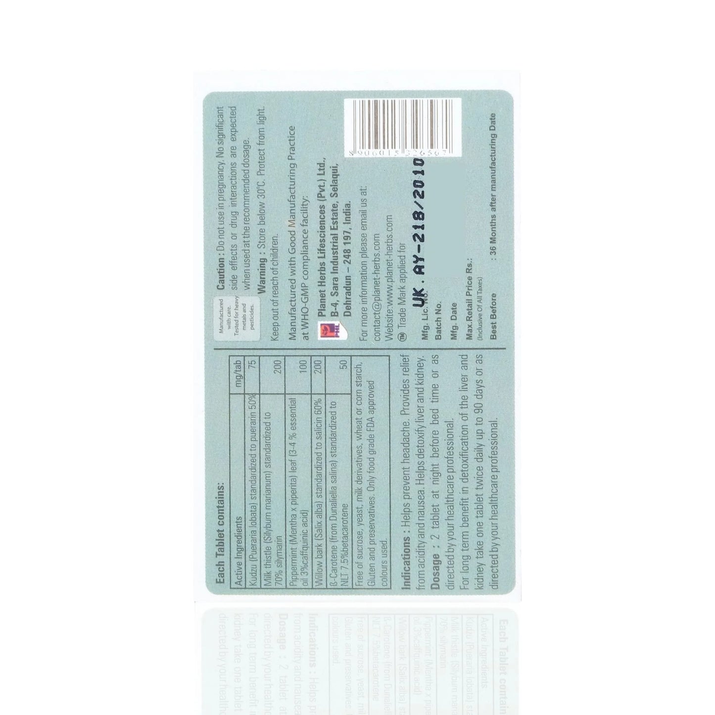 X-Hangover Tablet - Prevents Hangover & Headache