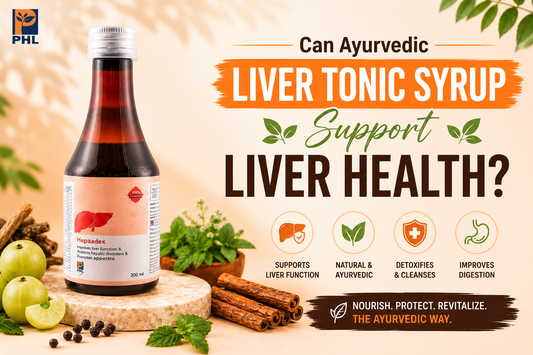 Ayurvedic liver tonic syrup advertisement