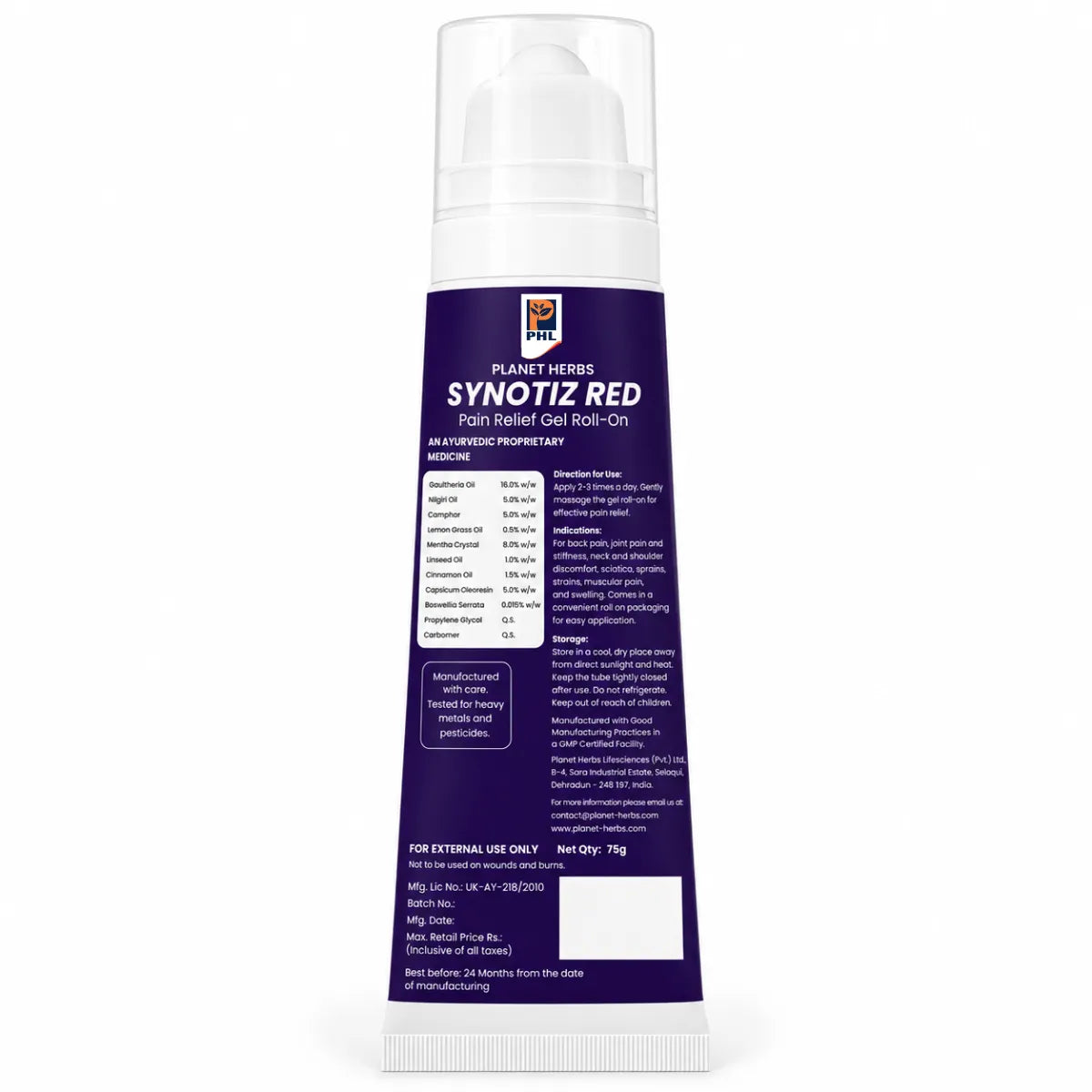 Synotiz Red Gel Roll-On 75g