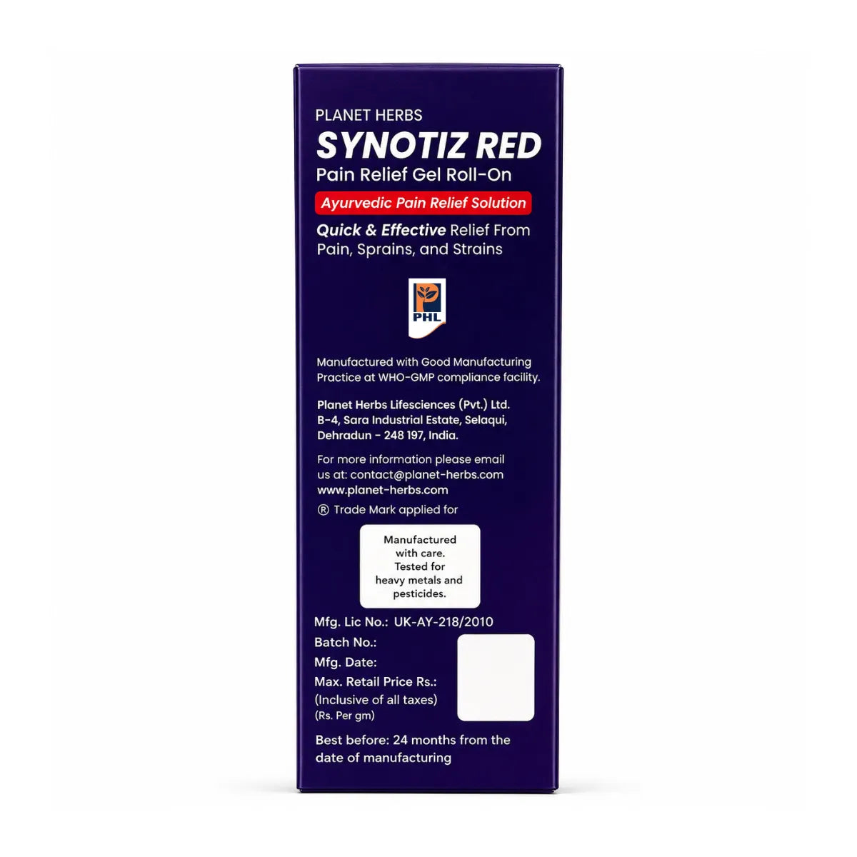 Synotiz Red Gel Roll-On 75g