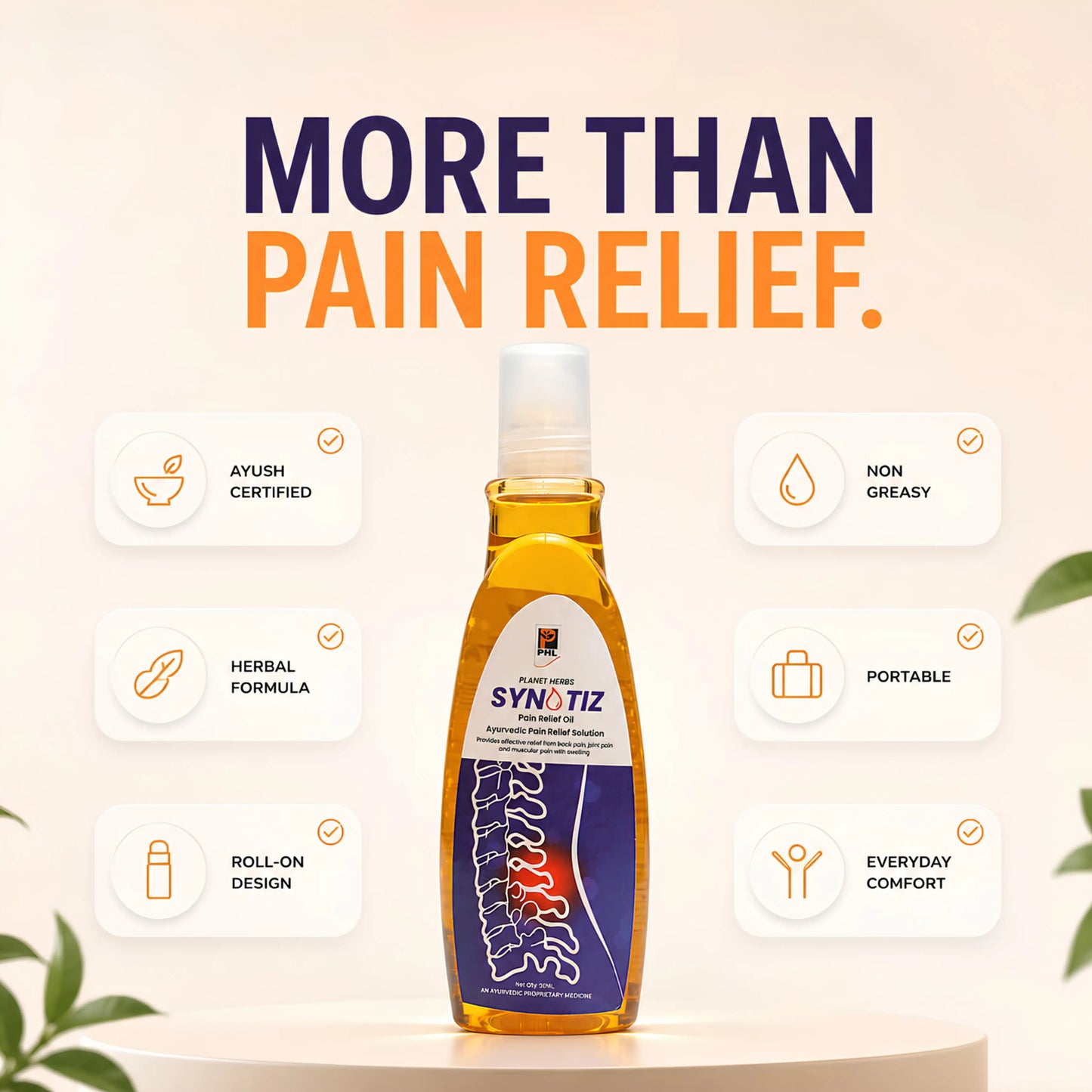 Synotiz Pain Relief Oil for Back, Neck, Shoulder & Joint Pain
